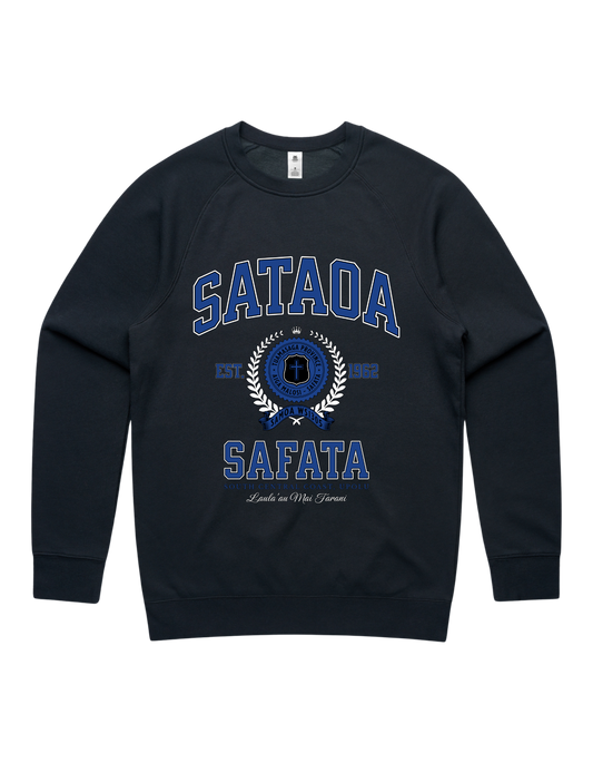 Sataoa Varsity Crewneck 5100 - AS Colour - Mid Blue Print