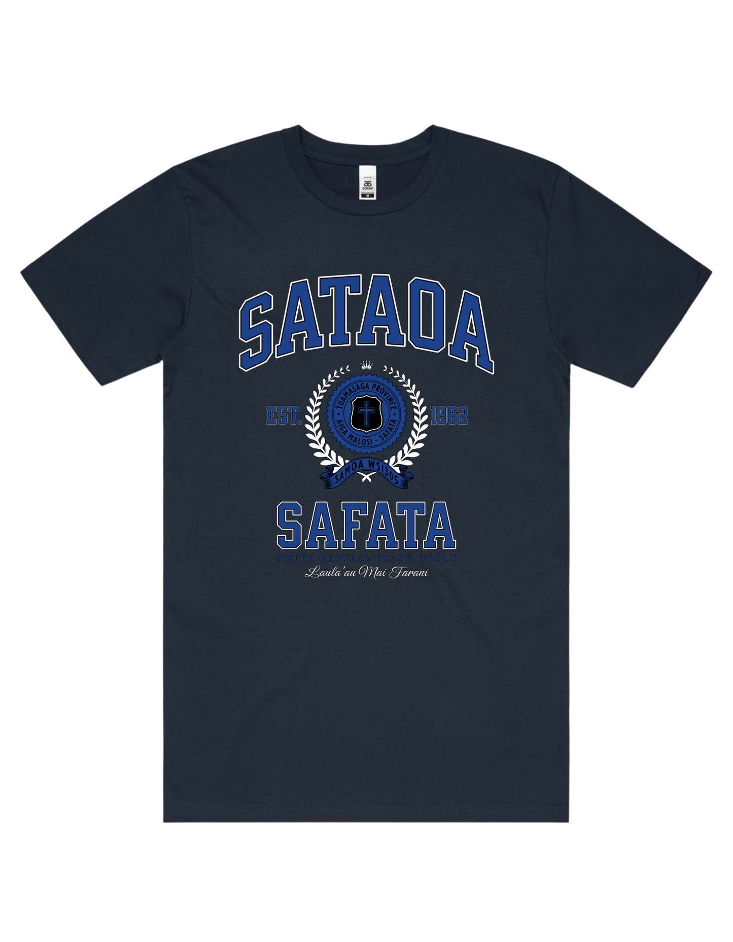 Sataoa Varsity Tee 5050 - AS Colour - Mid Blue Print