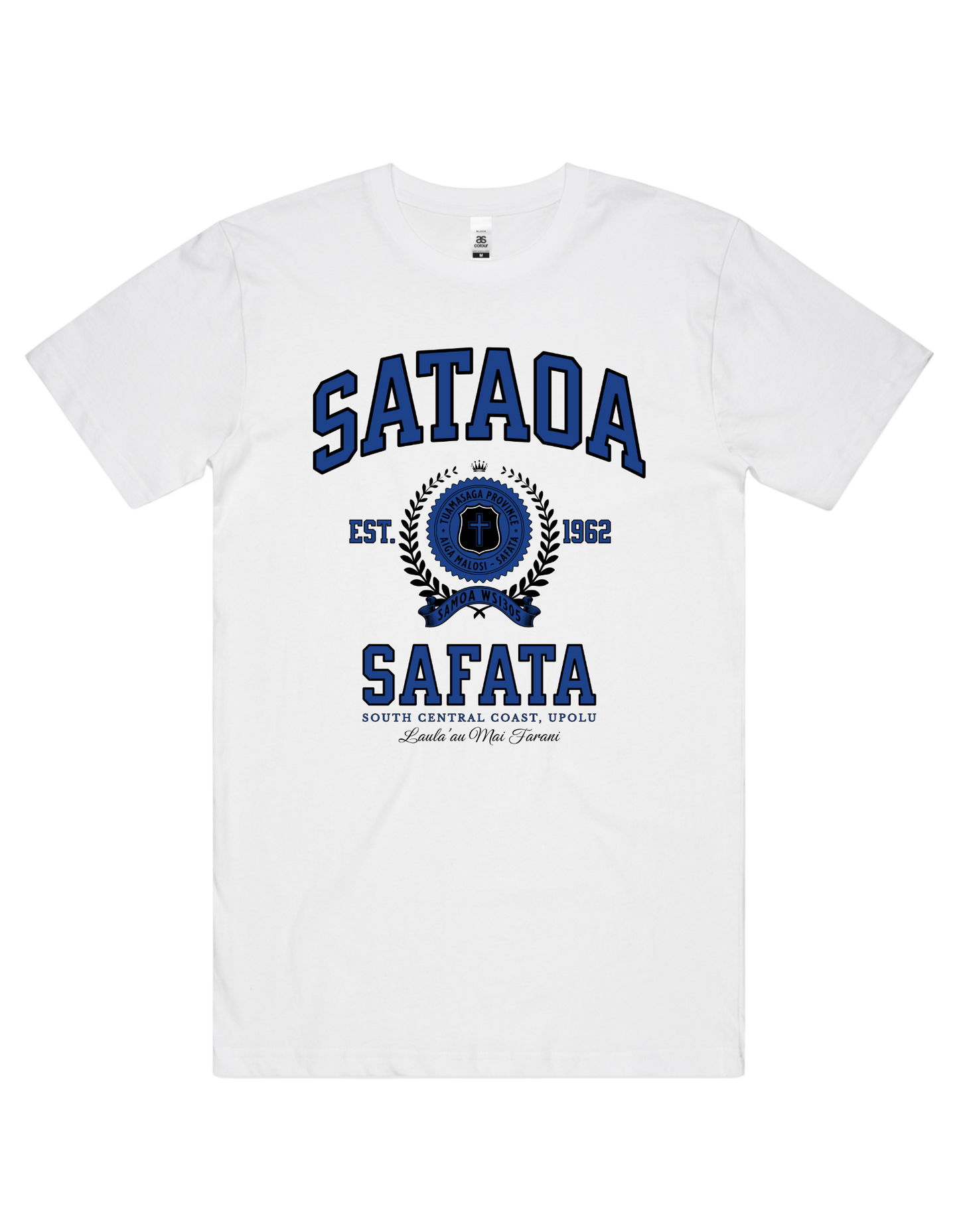 Sataoa Varsity Tee 5050 - AS Colour - Mid Blue Print