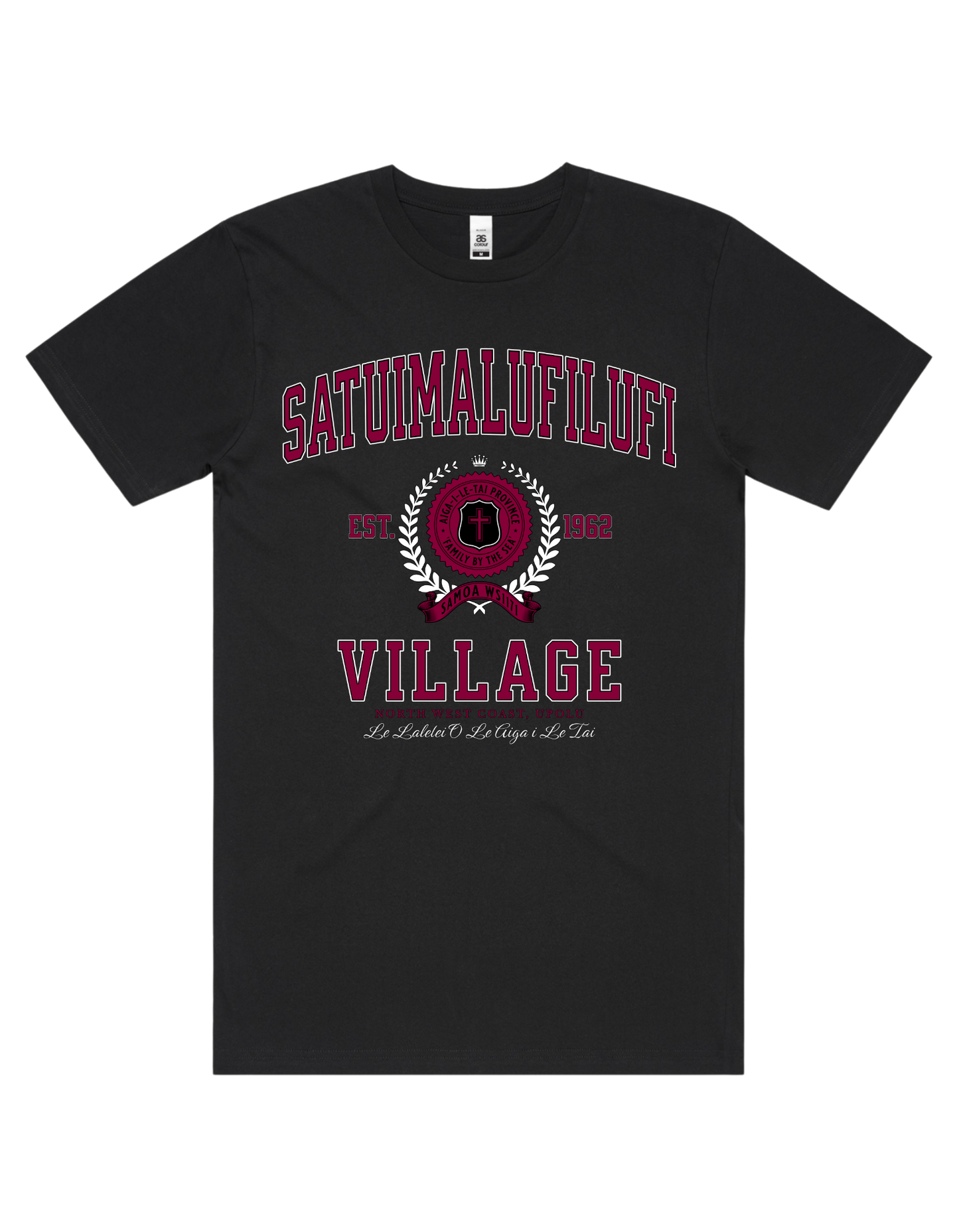 Satuimalufilufi Varsity Tee 5050 - AS Colour - Wine Print