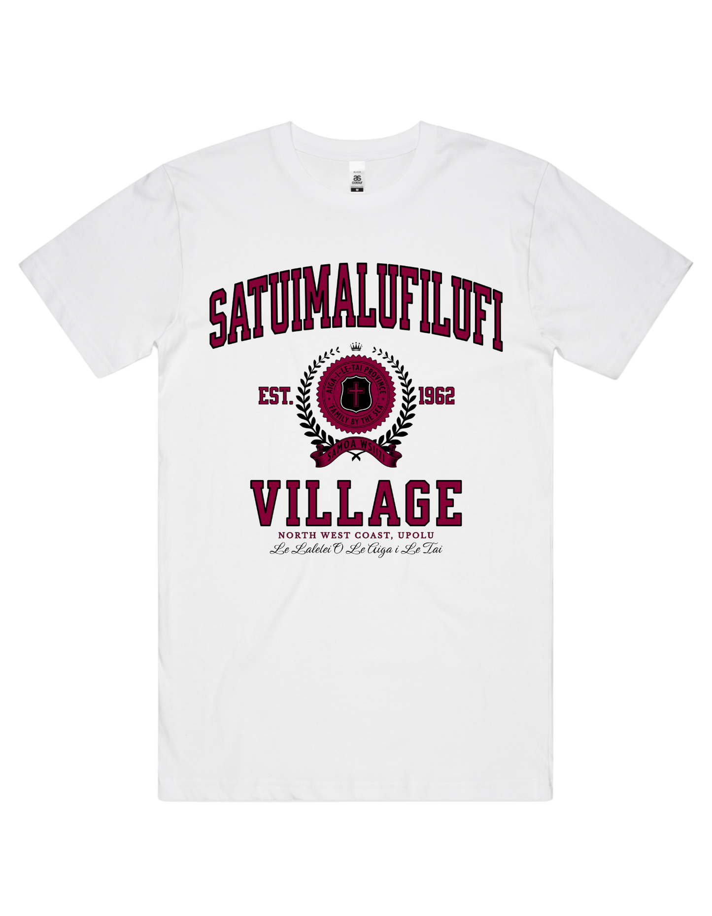 Satuimalufilufi Varsity Tee 5050 - AS Colour - Wine Print