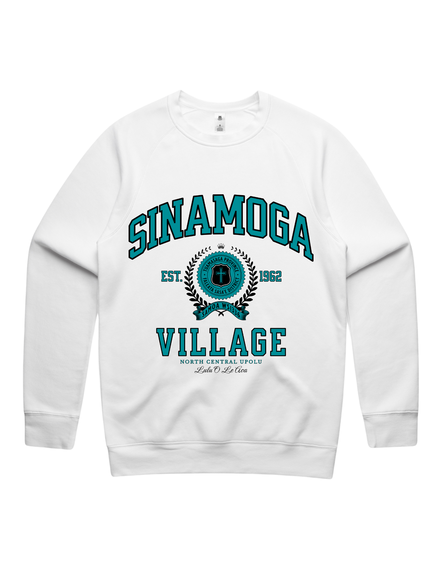 Sinamoga Varsity Crewneck 5100 - AS Colour - Aqua Print