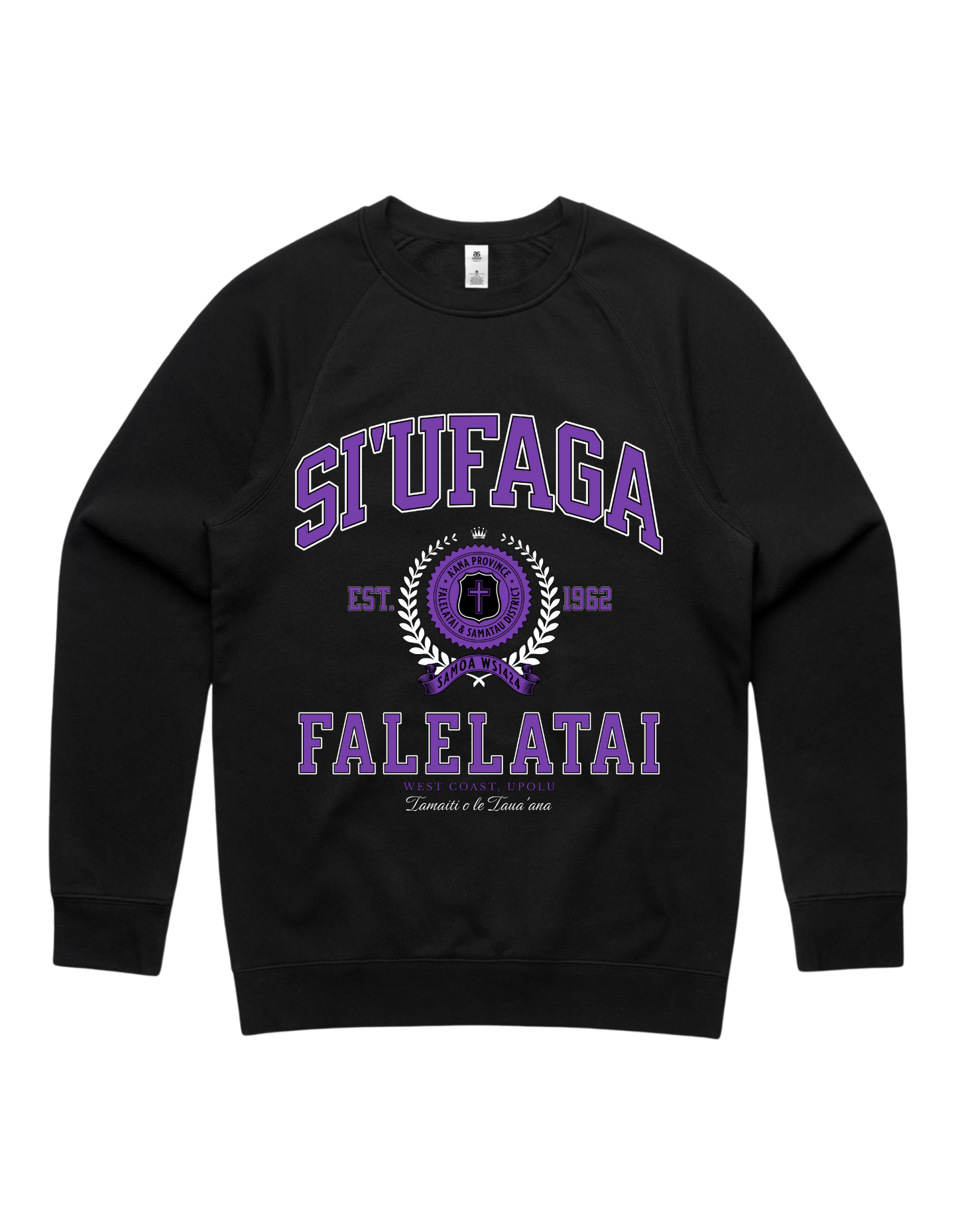 Siufaga Falelatai Varsity Crewneck 5100 - AS Colour - Purple Print