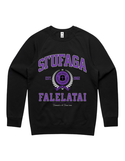 Siufaga Falelatai Varsity Crewneck 5100 - AS Colour - Purple Print