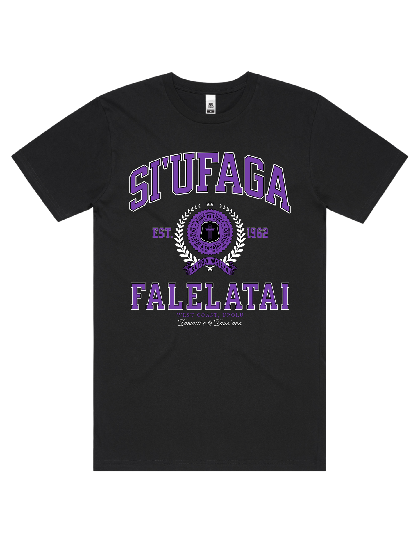 Siufaga Falelatai Varsity Tee 5050 - AS Colour - Purple Print