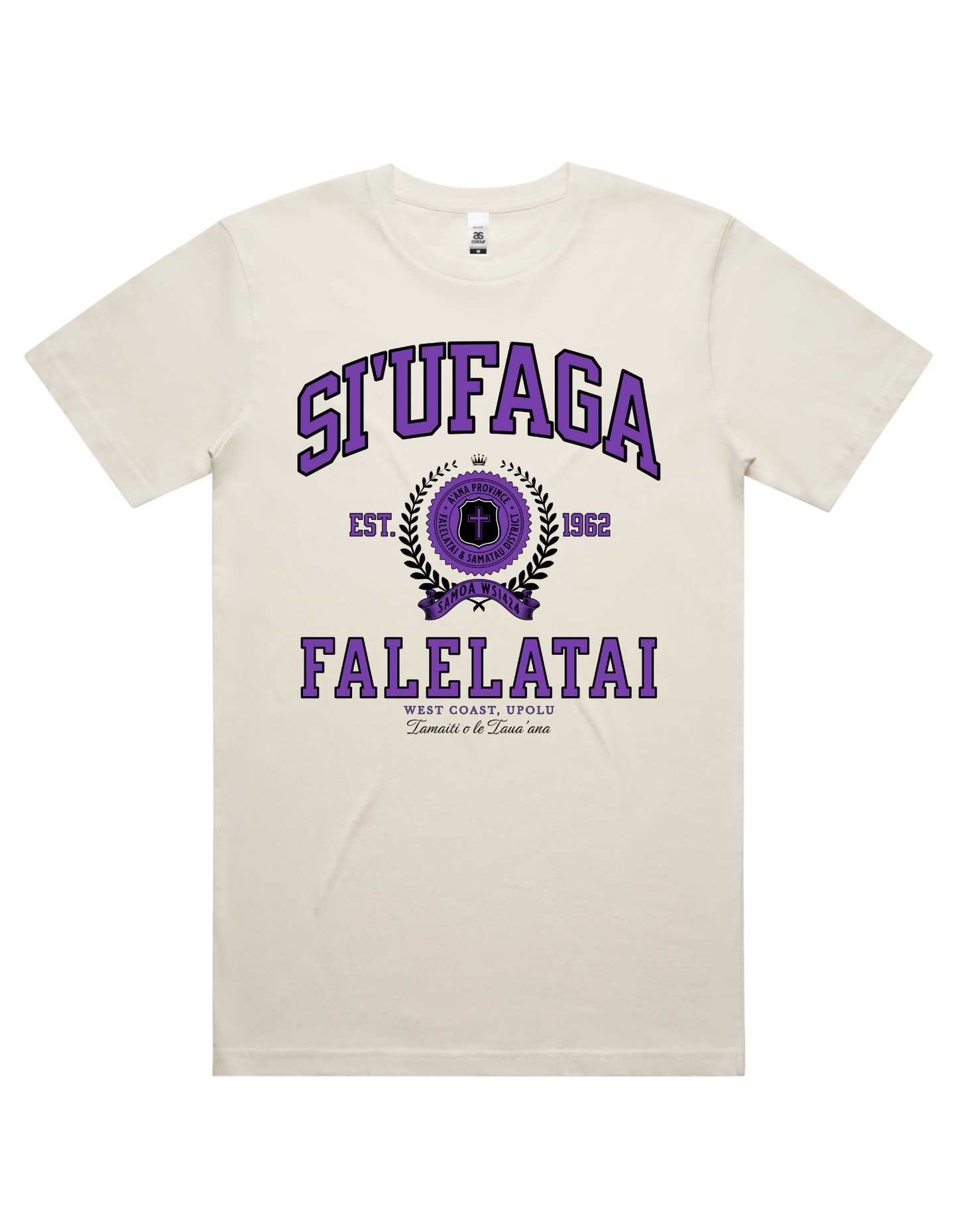 Siufaga Falelatai Varsity Tee 5050 - AS Colour - Purple Print