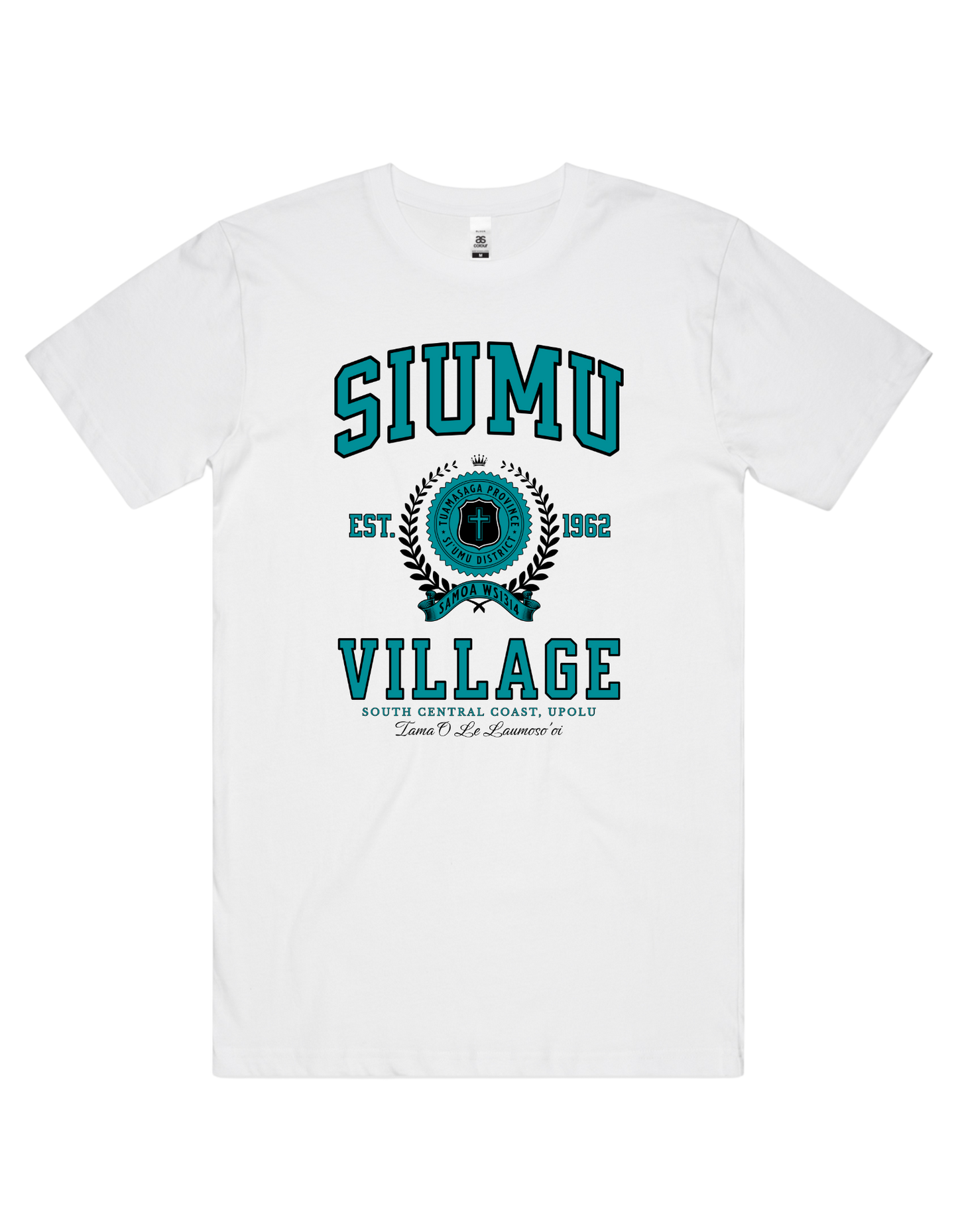 Siumu Varsity Tee 5050 - AS Colour - Aqua Print