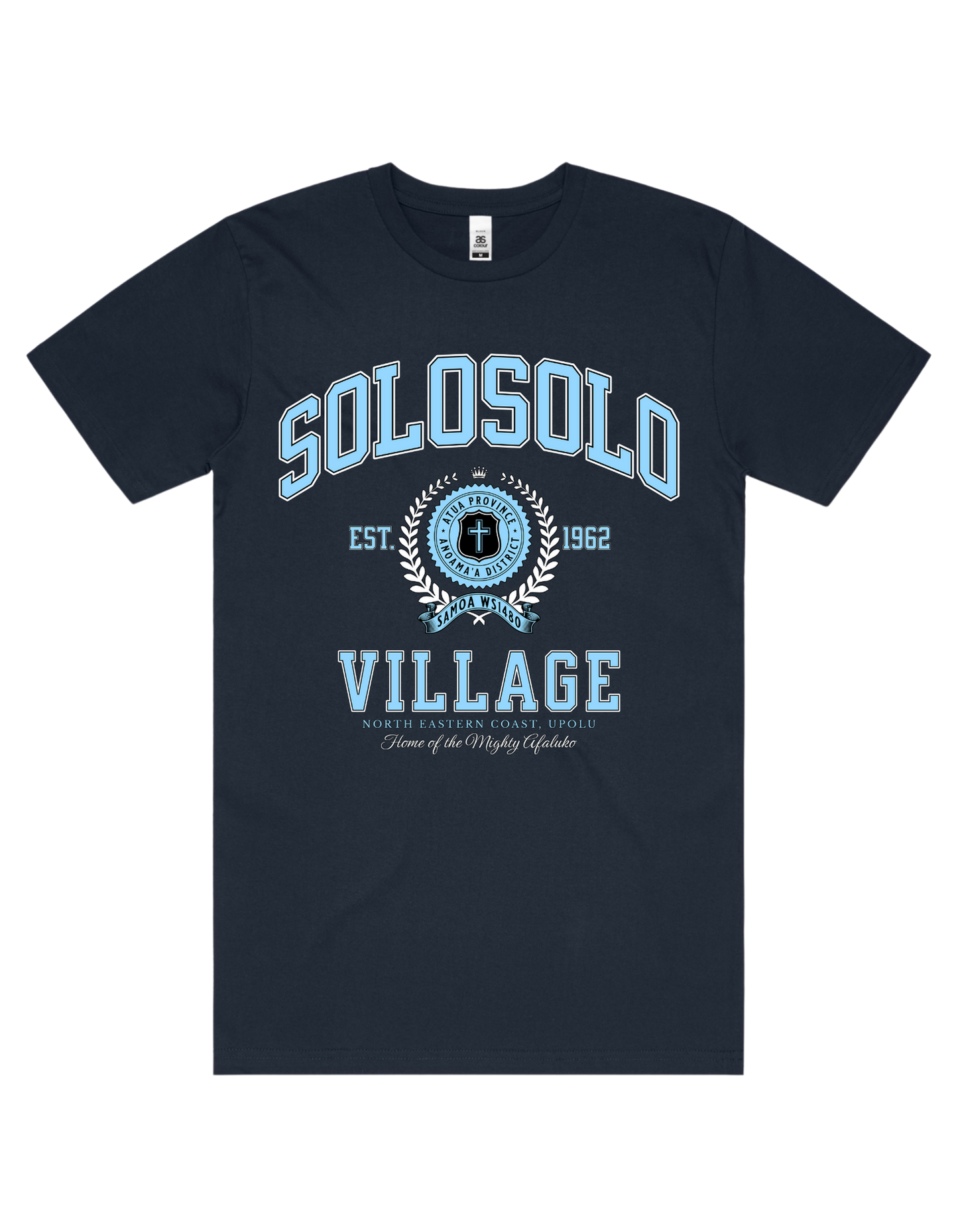 Solosolo Varsity Tee 5050 - AS Colour - Sky Blue Print