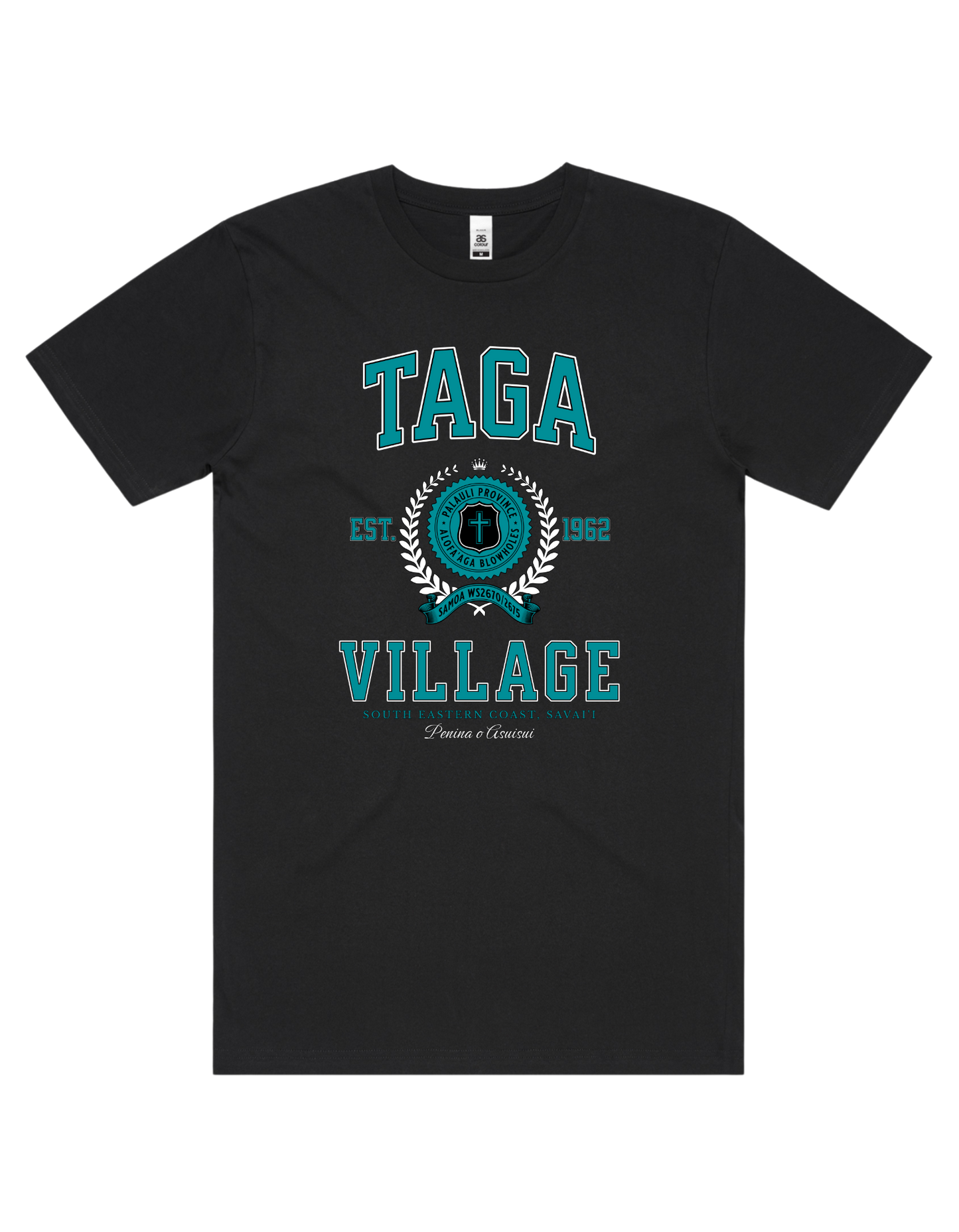 Taga Varsity Tee 5050 - AS Colour - Aqua Print