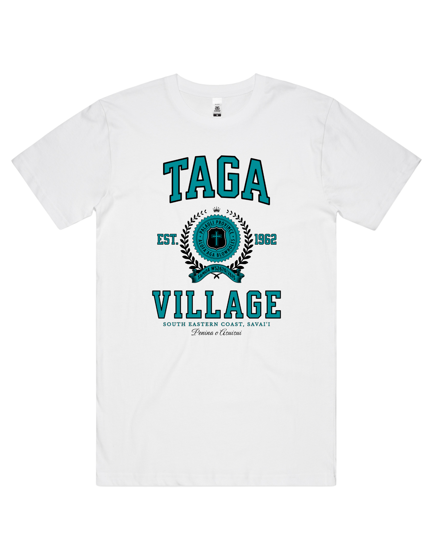 Taga Varsity Tee 5050 - AS Colour - Aqua Print