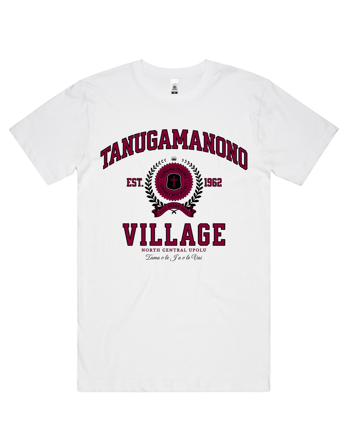 Tanugamanono Varsity Tee 5050 - AS Colour - Wine Print