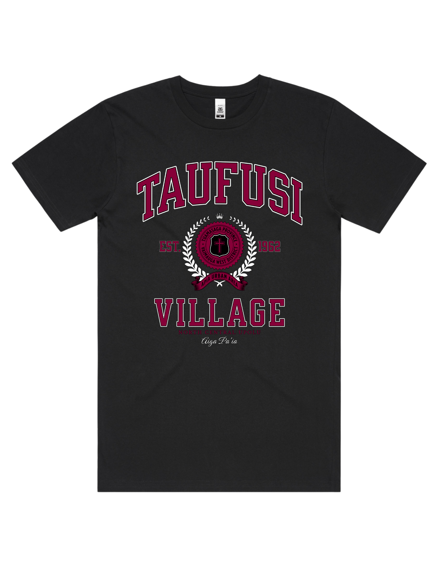 Taufusi Varsity Tee 5050 - AS Colour - Wine Print