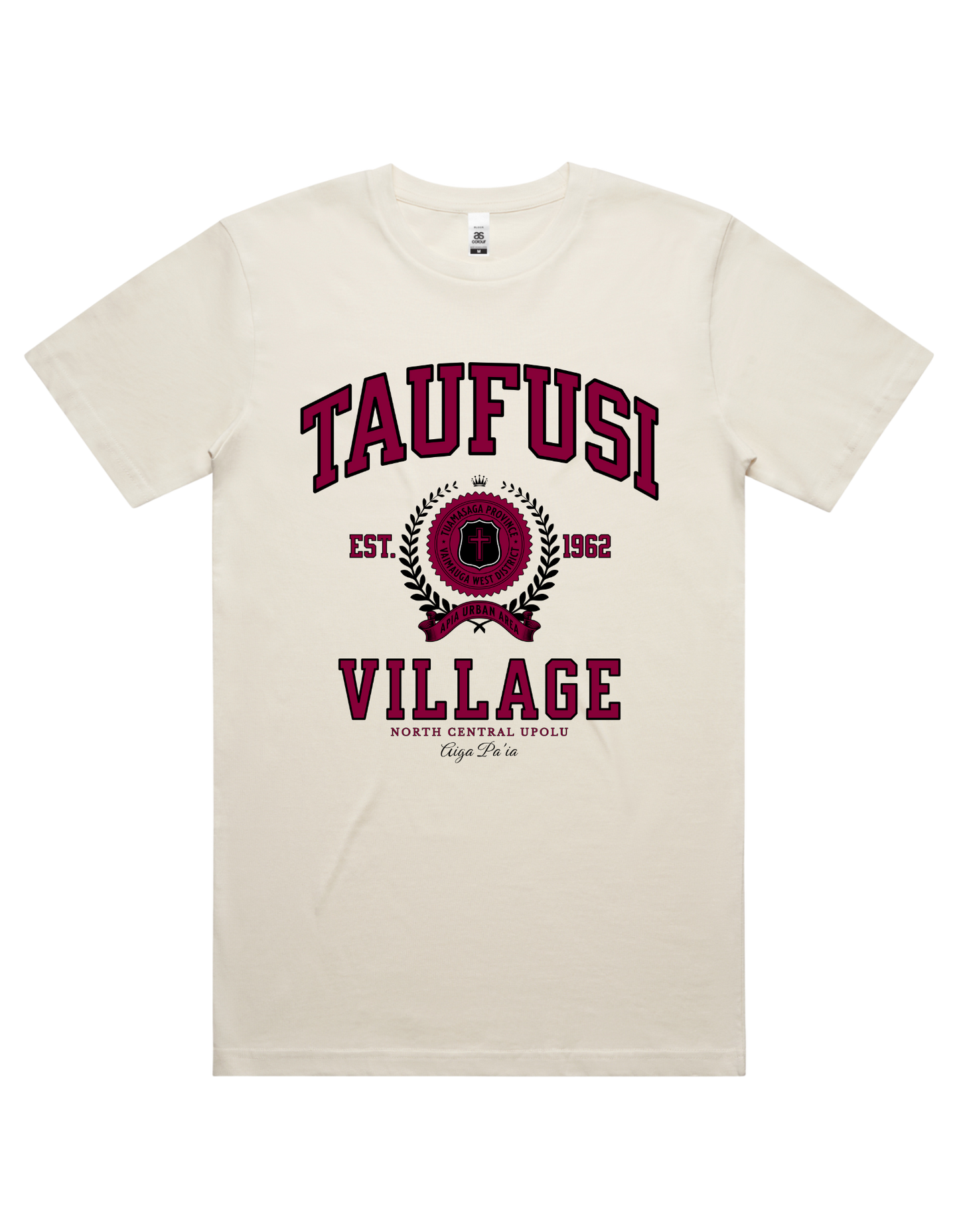 Taufusi Varsity Tee 5050 - AS Colour - Wine Print