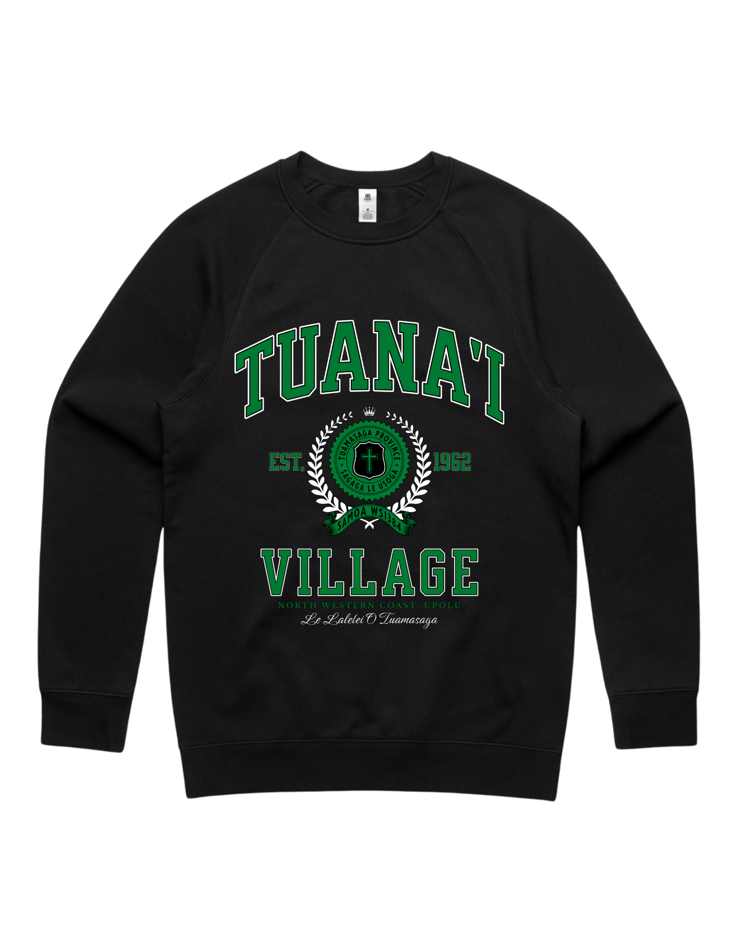 Tuana'i Varsity Crewneck 5100 - AS Colour - Green Print