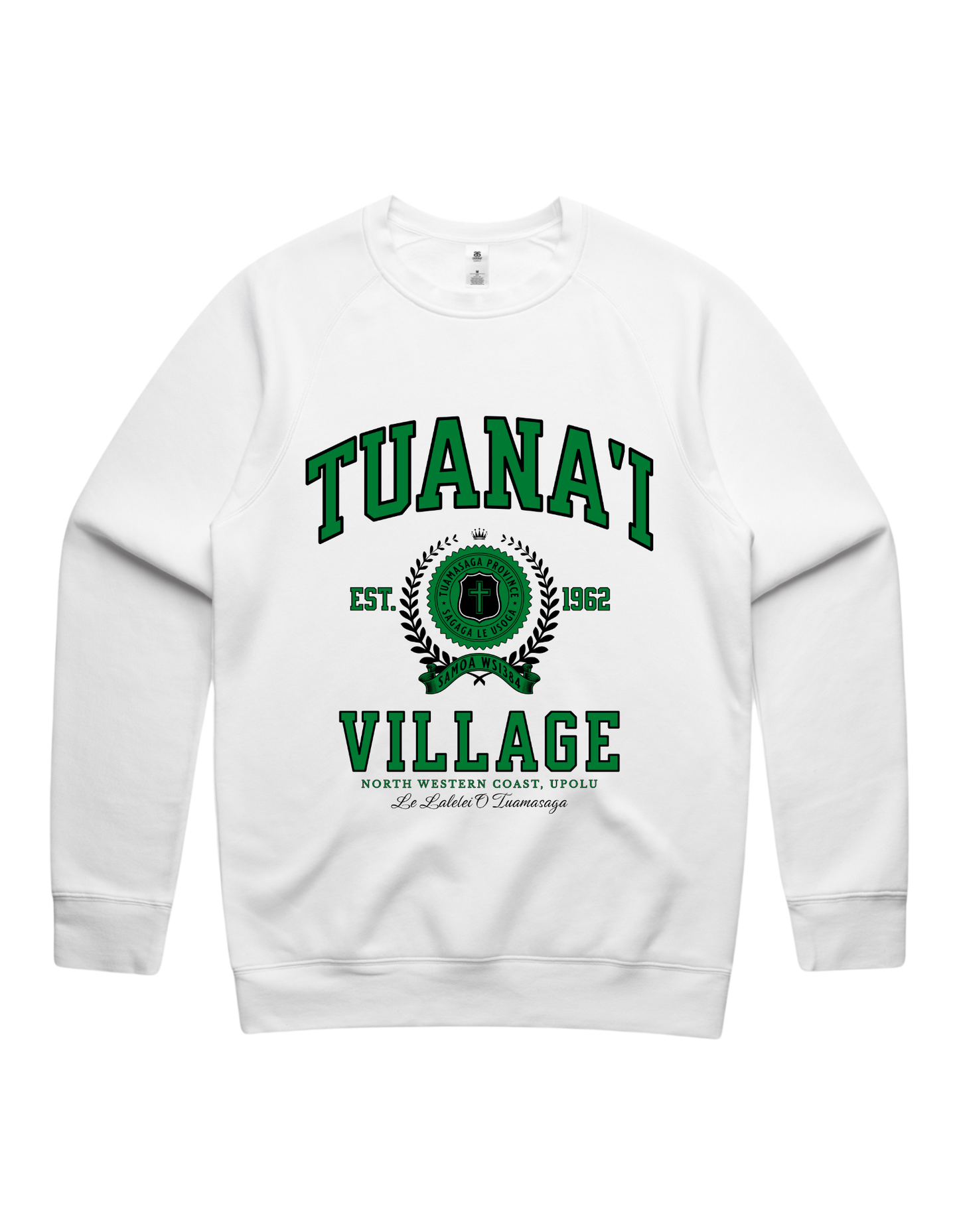 Tuana'i Varsity Crewneck 5100 - AS Colour - Green Print