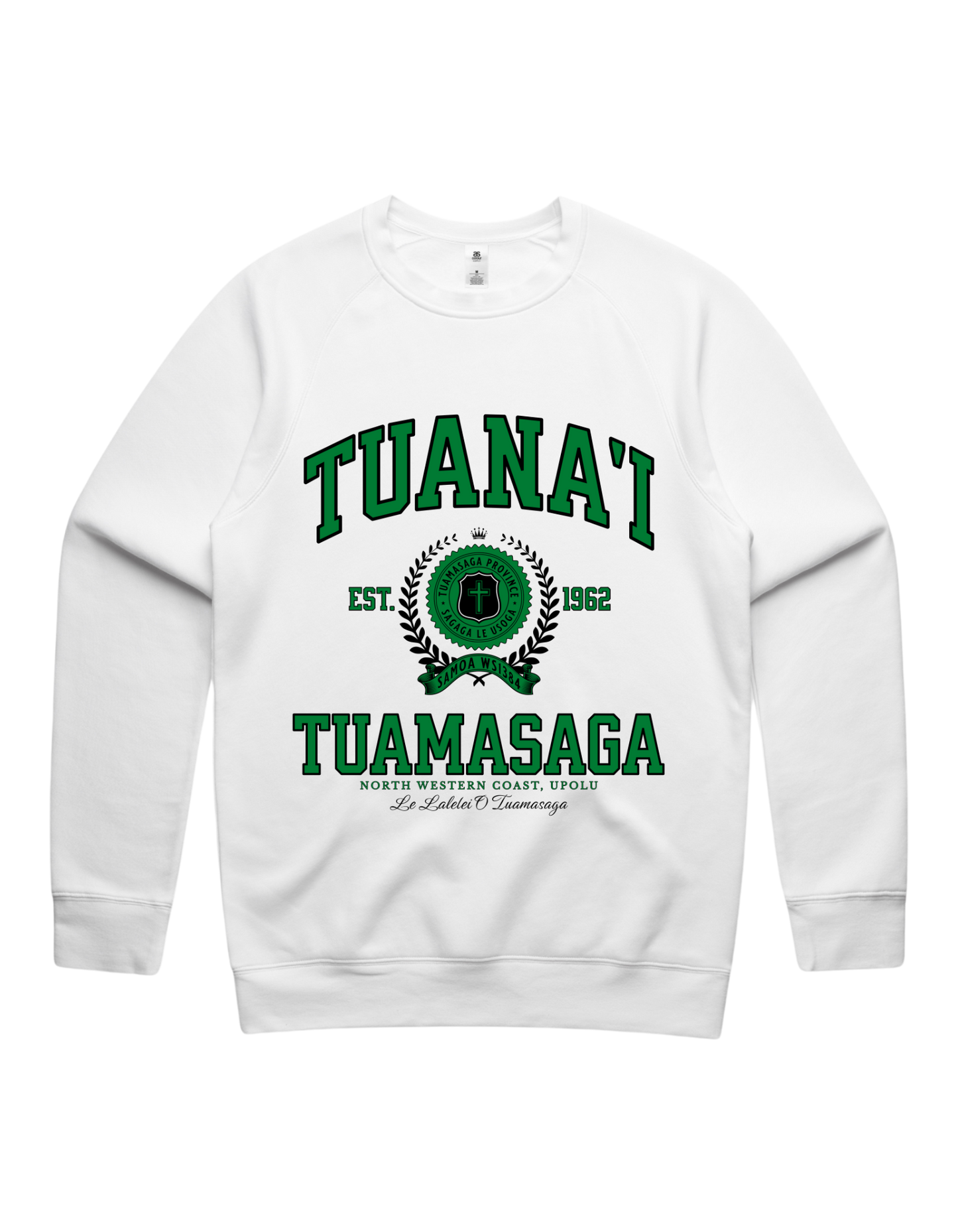 Tuana'i Varsity Crewneck 5100 - AS Colour - Green Print