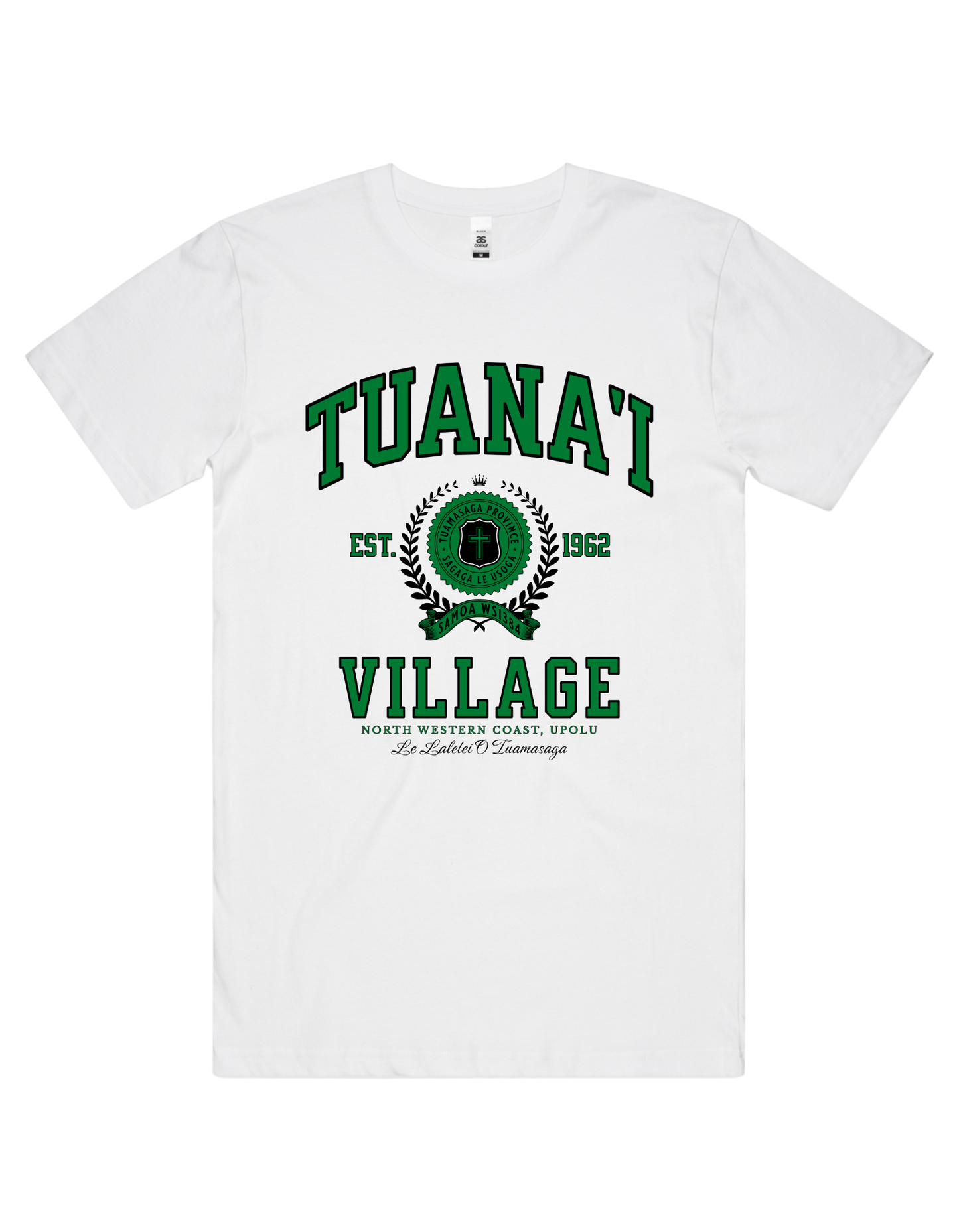 Tuana'i Varsity Tee 5050 - AS Colour - Green Print