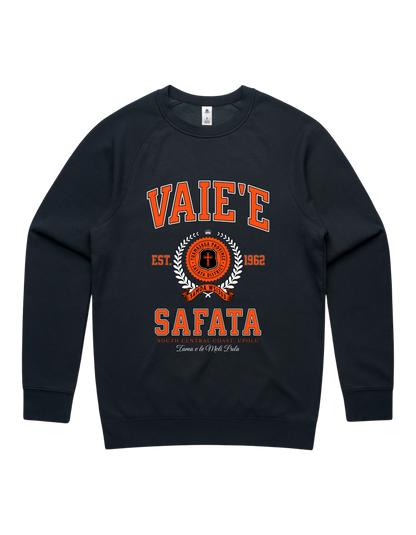 Vaie'e Safata Varsity Crewneck 5100 - AS Colour - Orange Print