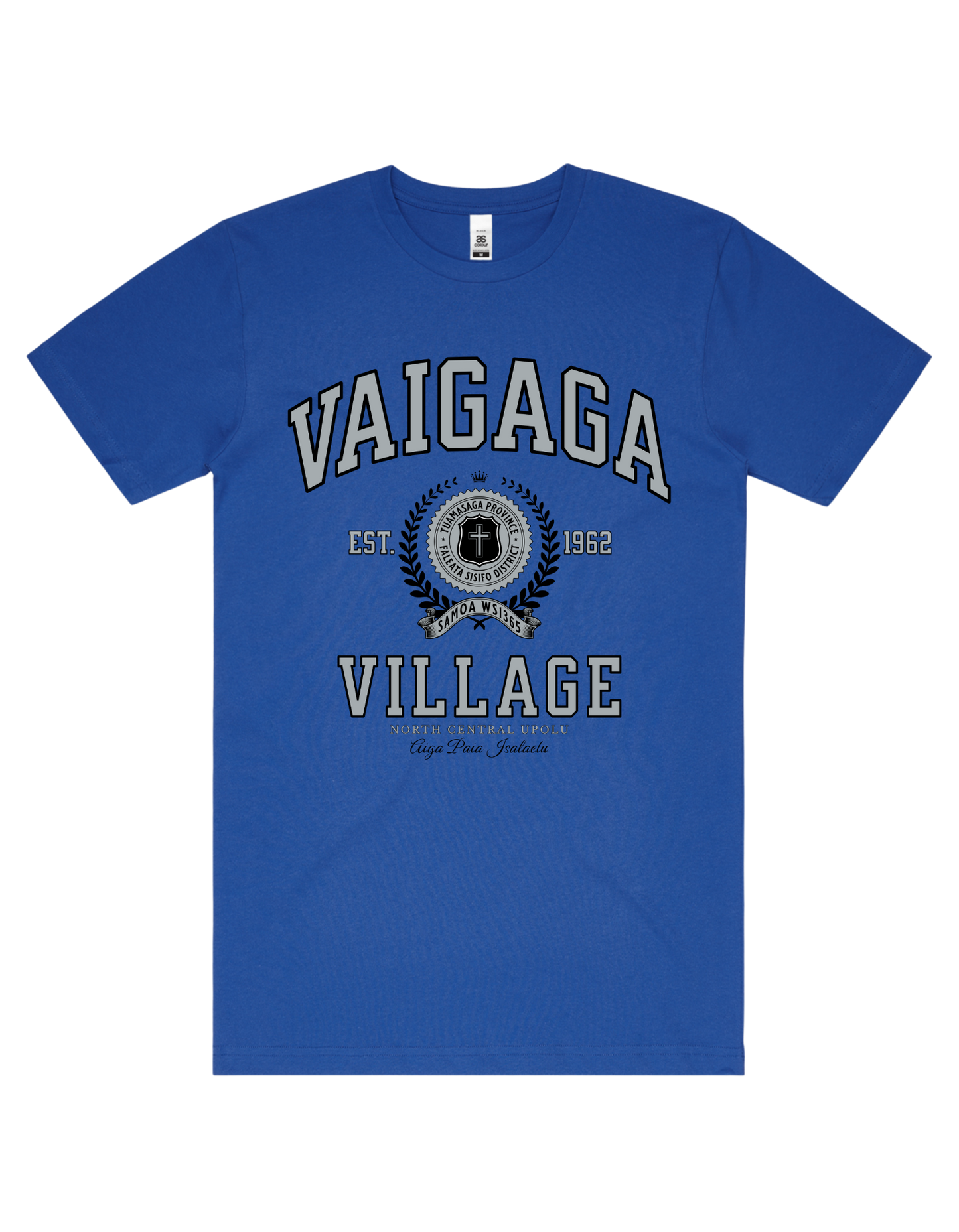 Vaigaga Varsity Tee 5050 - AS Colour - Silver Print