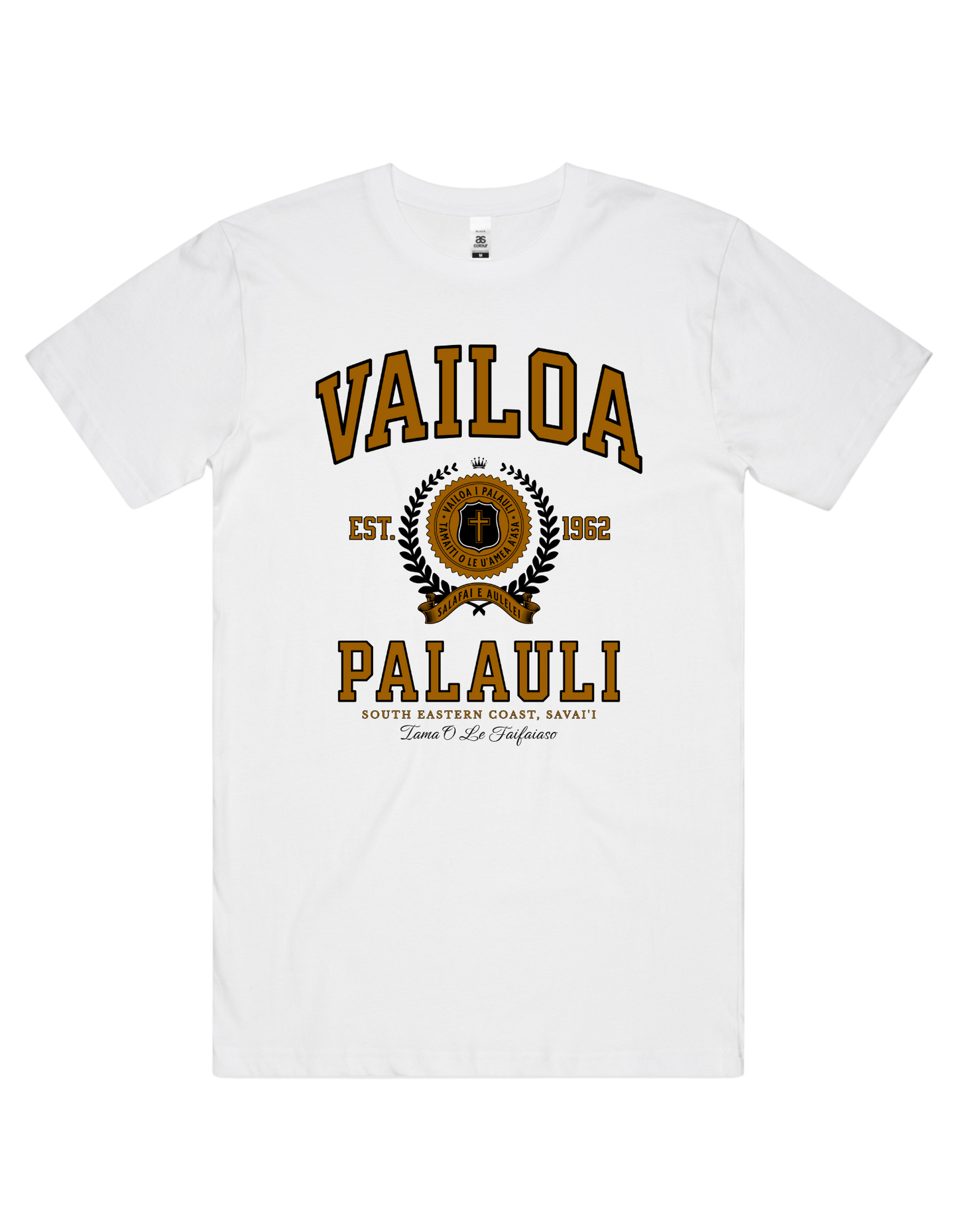 Vailoa Palauli Varsity Tee 5050 - AS Colour - Brown Print