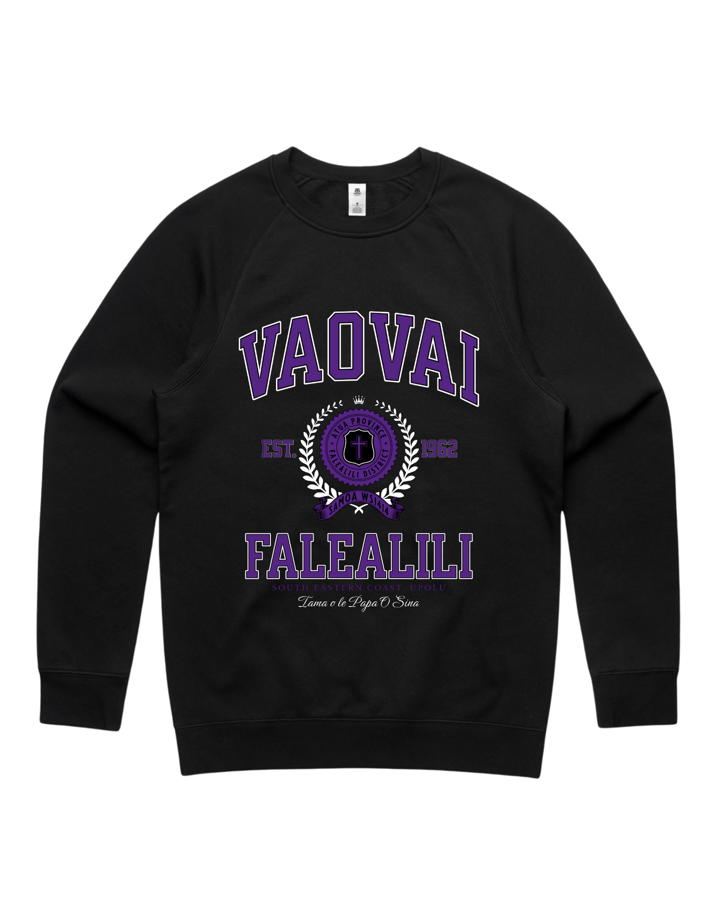 Vaovai Falealili Varsity Crewneck 5100 - AS Colour - Purple Print