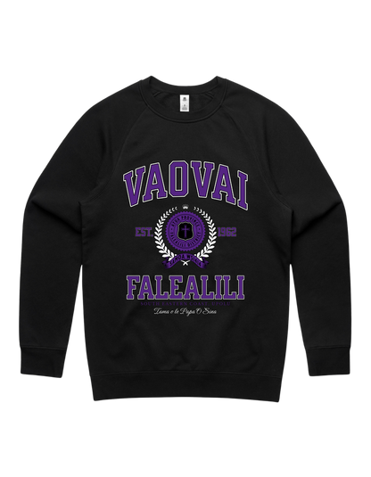 Vaovai Falealili Varsity Crewneck 5100 - AS Colour - Purple Print