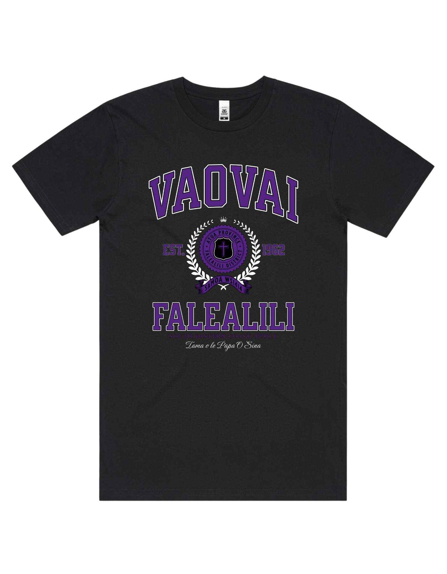 Vaovai Falealili Varsity Tee 5050 - AS Colour - Purple Print