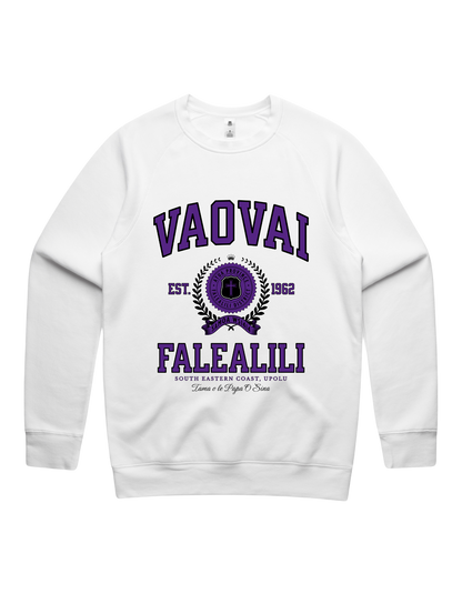 Vaovai Falealili Varsity Crewneck 5100 - AS Colour - Purple Print