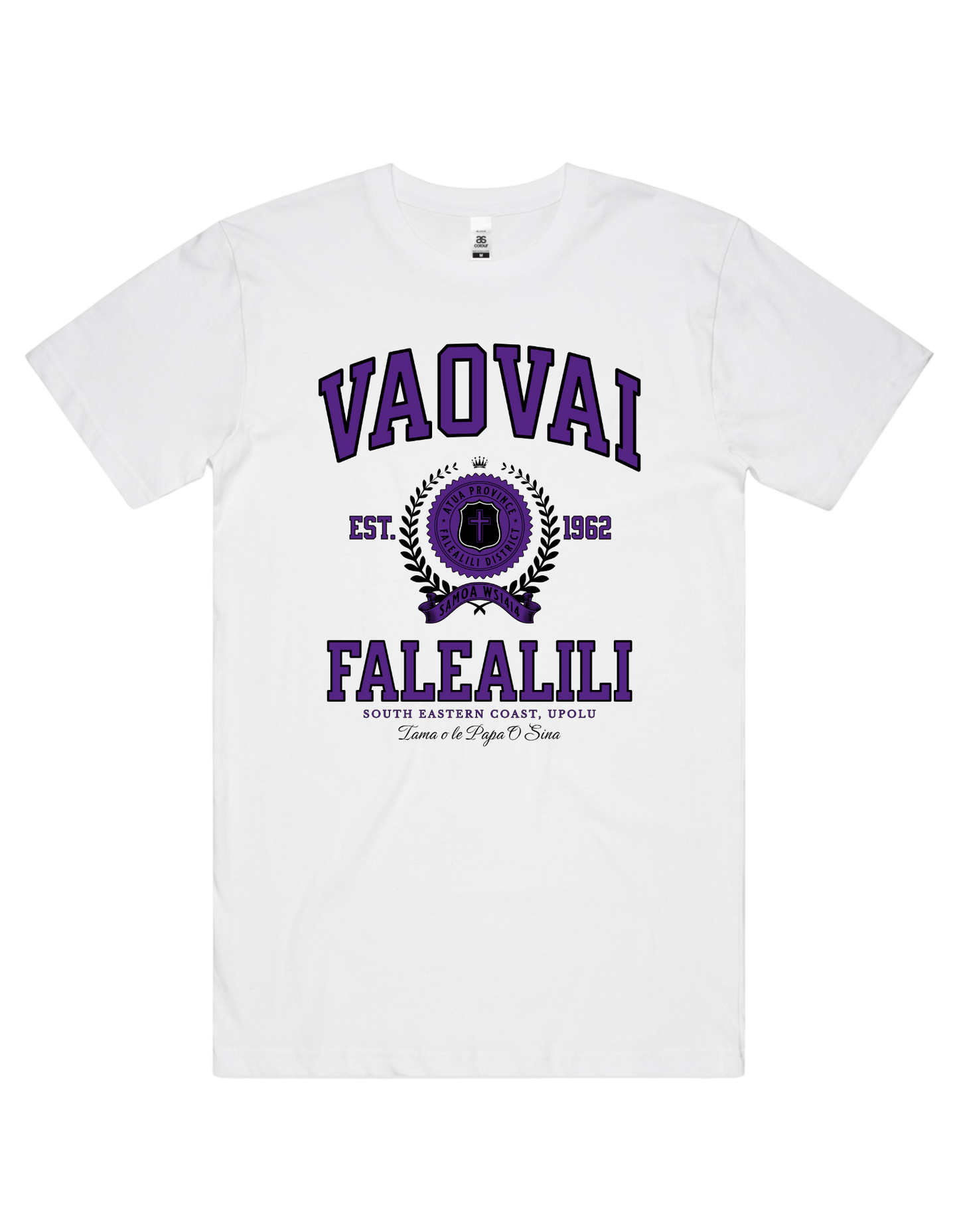 Vaovai Falealili Varsity Tee 5050 - AS Colour - Purple Print