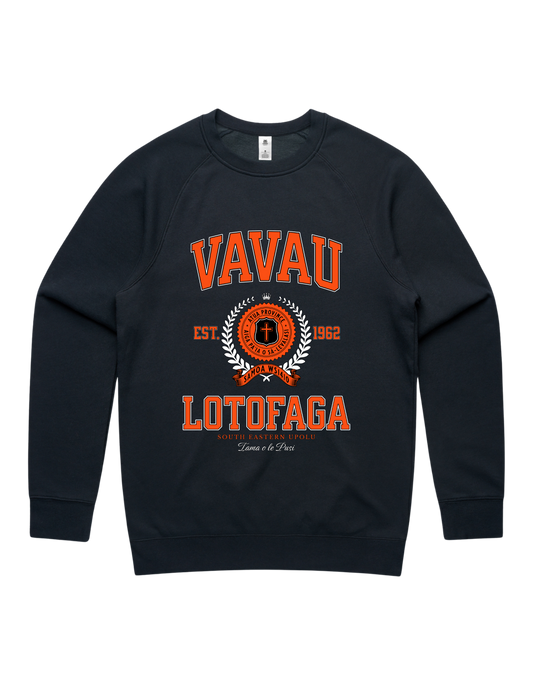 Vavau Lotofaga Varsity Crewneck 5100 - AS Colour - Orange Print